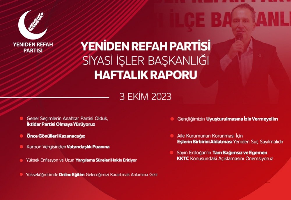 Siyasi İşler Başkanlığı Haftalık Raporu - 3 Ekim 2023