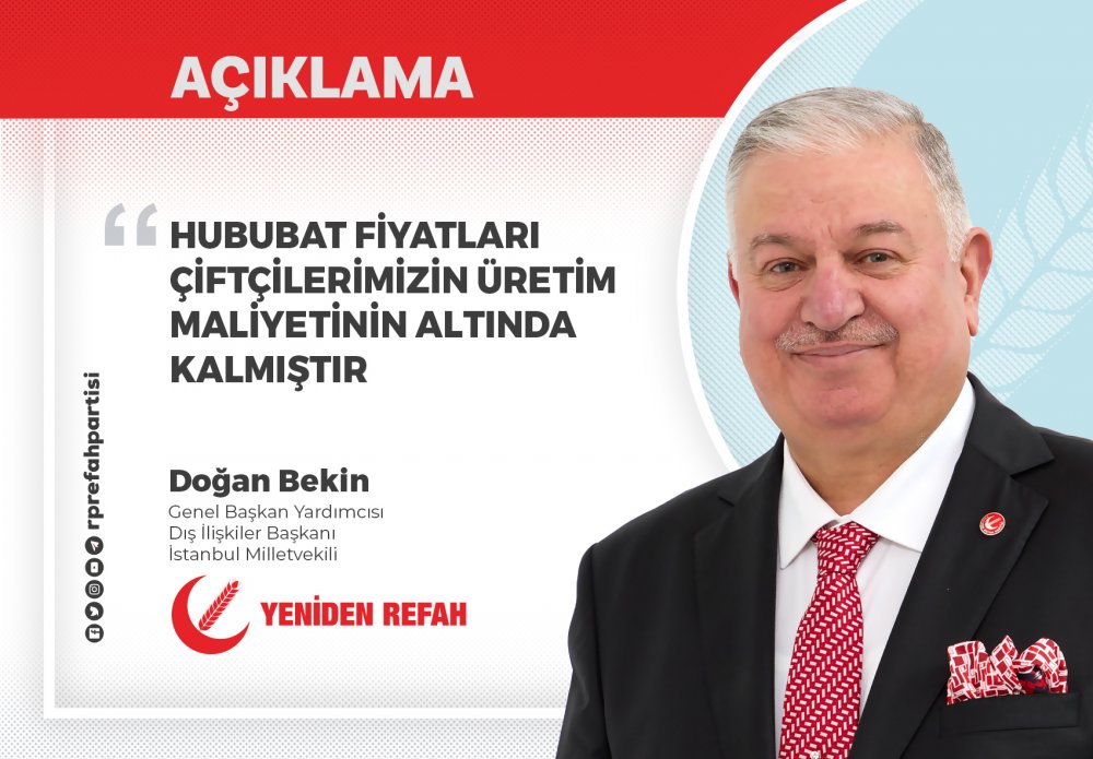 Hububat Fiyatları Çiftçilerimizin Üretim Maliyetinin Altında Kalmıştır