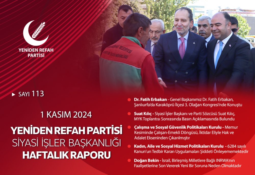 Siyasi İşler Başkanlığı Haftalık Raporu - 1 Kasım 2024