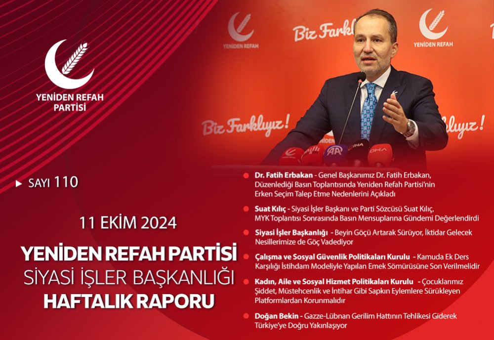 Siyasi İşler Başkanlığı Haftalık Raporu - 11 Ekim 2024