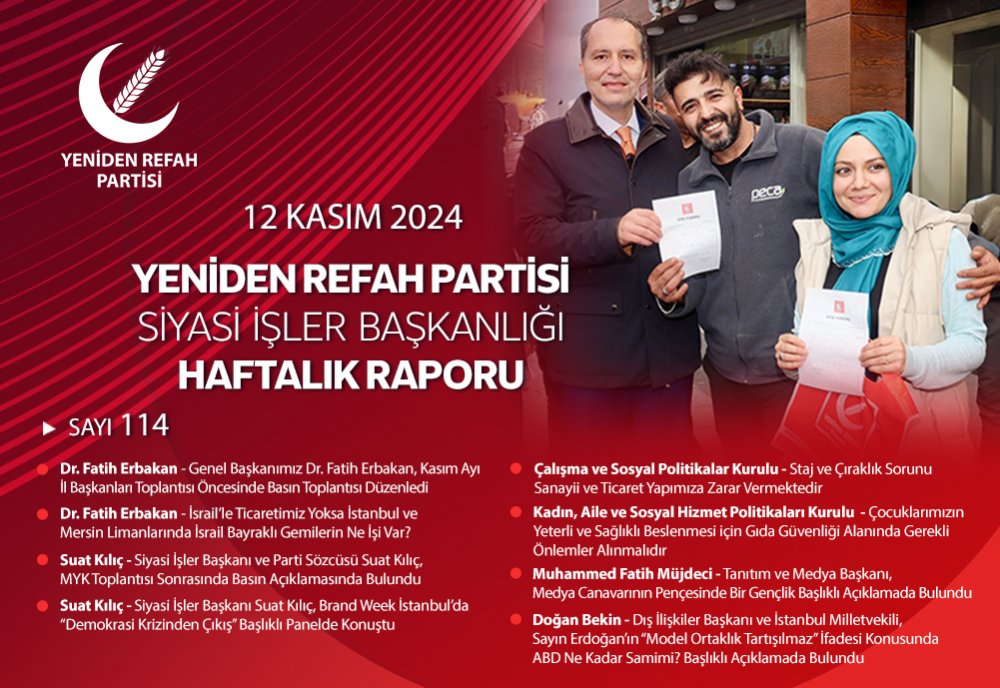 Siyasi İşler Başkanlığı Haftalık Raporu - 12 Kasım 2024
