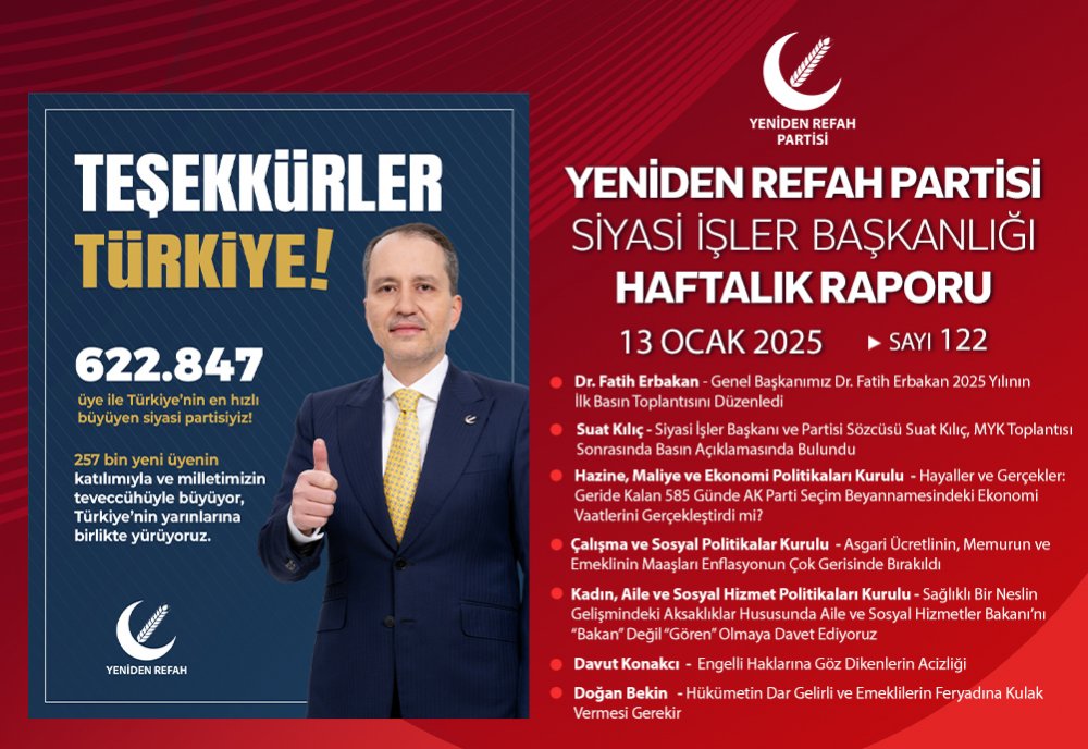Siyasi İşler Başkanlığı Haftalık Raporu - 13 Ocak 2025