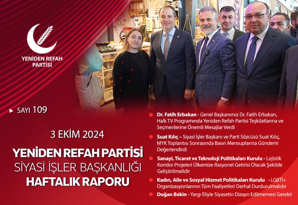 Siyasi İşler Başkanlığı Haftalık Raporu - 3 Ekim 2024