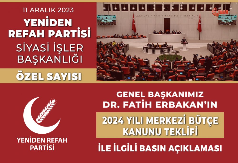 Yeniden Refah Partisi Siyasi İşler Başkanlığı Özel Sayısı