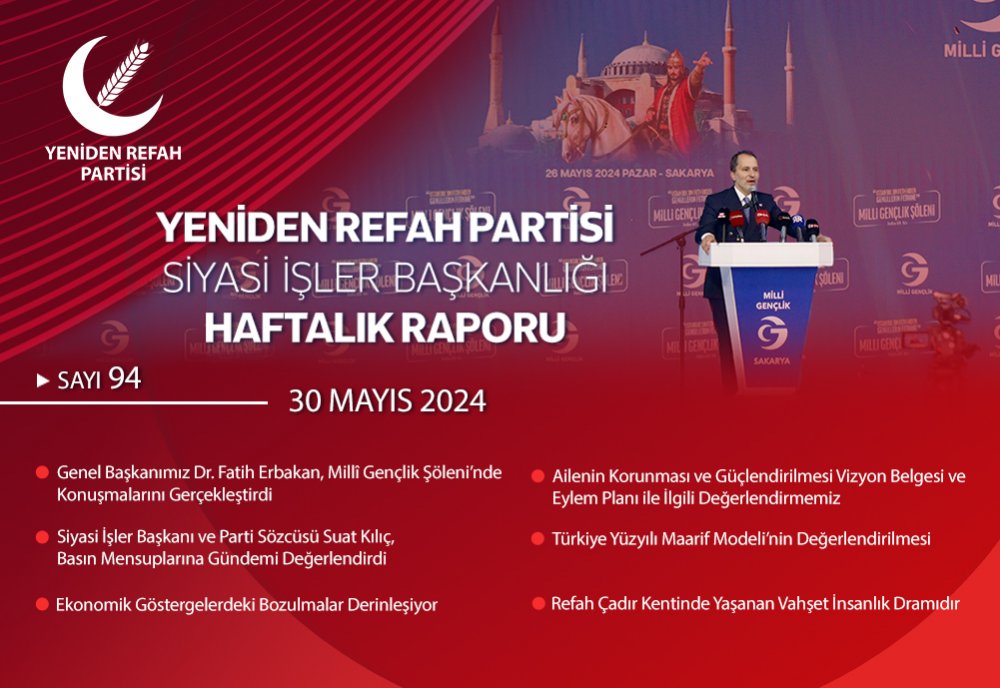 Siyasi İşler Başkanlığı Haftalık Raporu - 30 Mayıs 2024