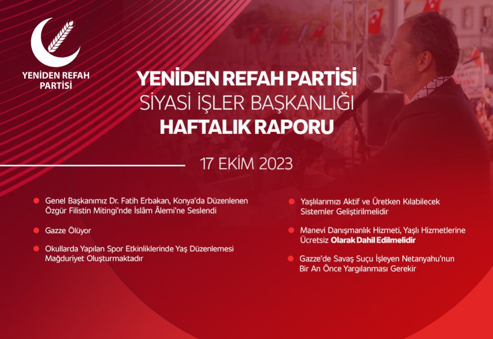 Siyasi İşler Haftalık Raporu - 17 Ekim 2023