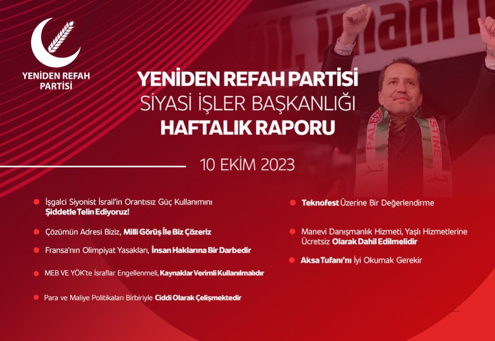 Siyasi İşler Başkanlığı Haftalık Raporu - 10 Ekim 2023